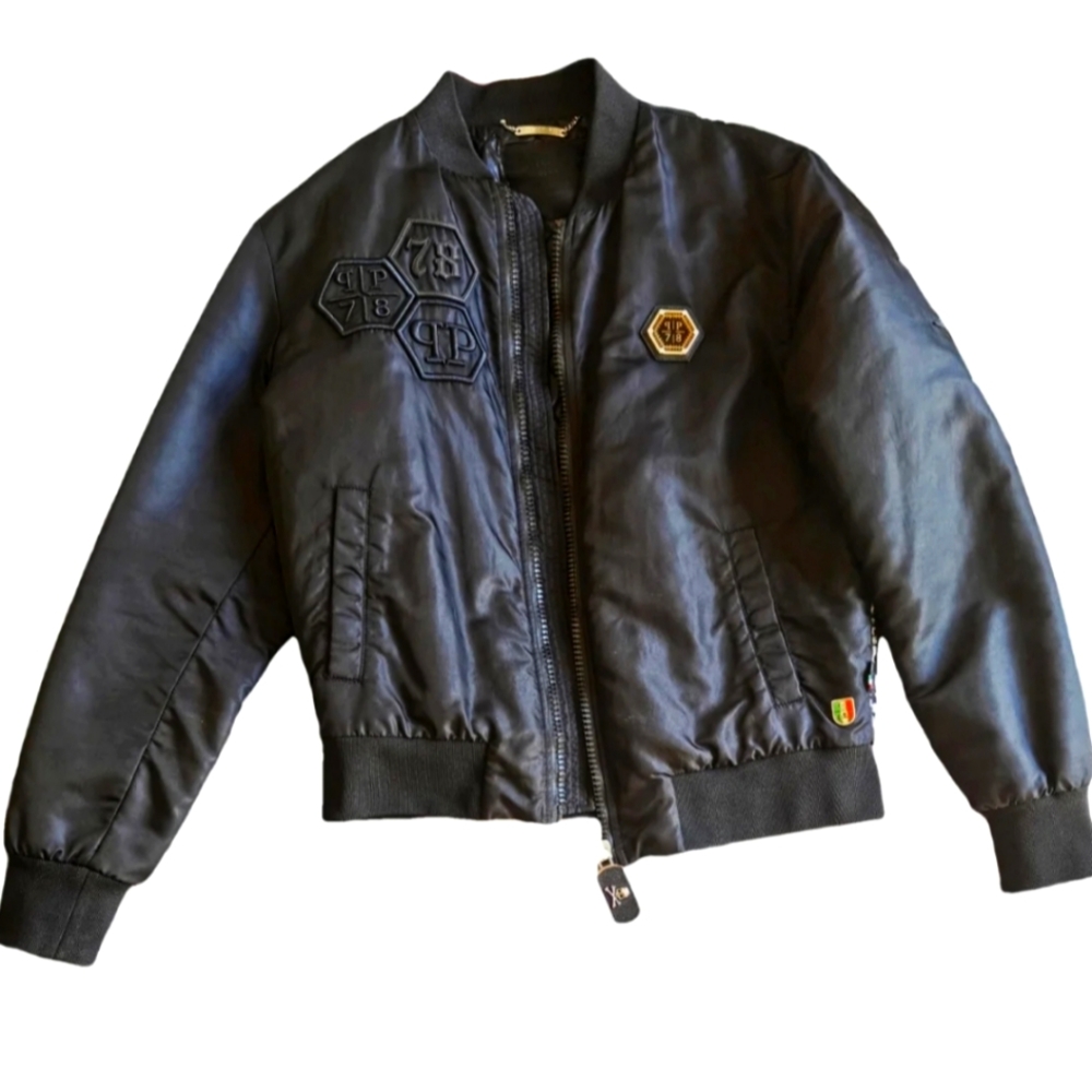 Philipp Plein Black Bomber Jacket